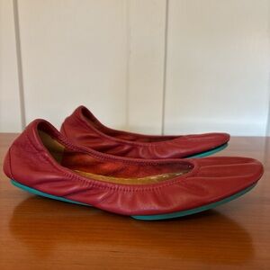 Tieks Red Leather Ballet Flats